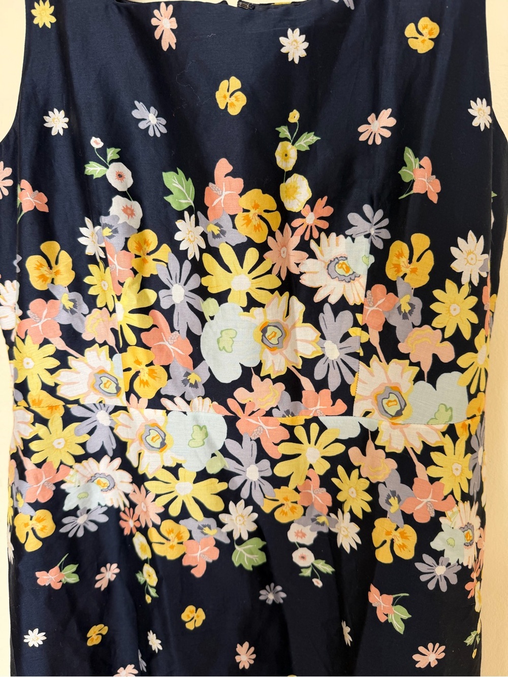 LOFT Navy Floral Printed A-Line Sundress - Picture 3 of 10